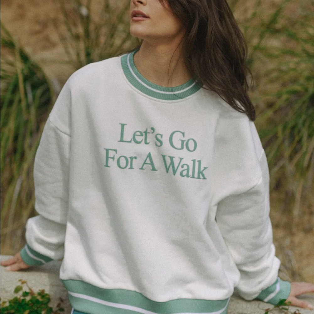 Yellow The Label Let’s Go For A Walk Oversized Sweatshirt White & Green